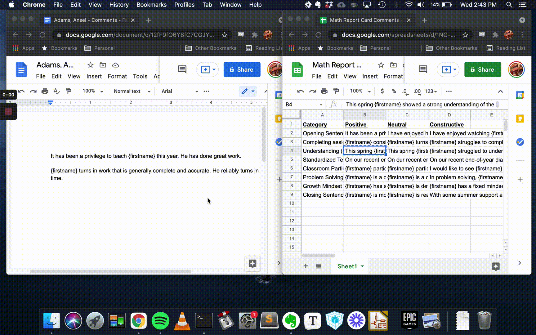 Copy Feedback Into Word